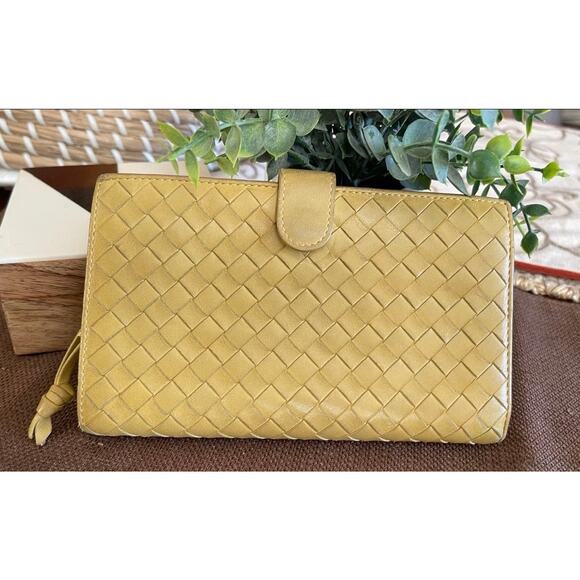 Bottega Veneta wallet Yellow leather  Authentic - Picture 1 of 14